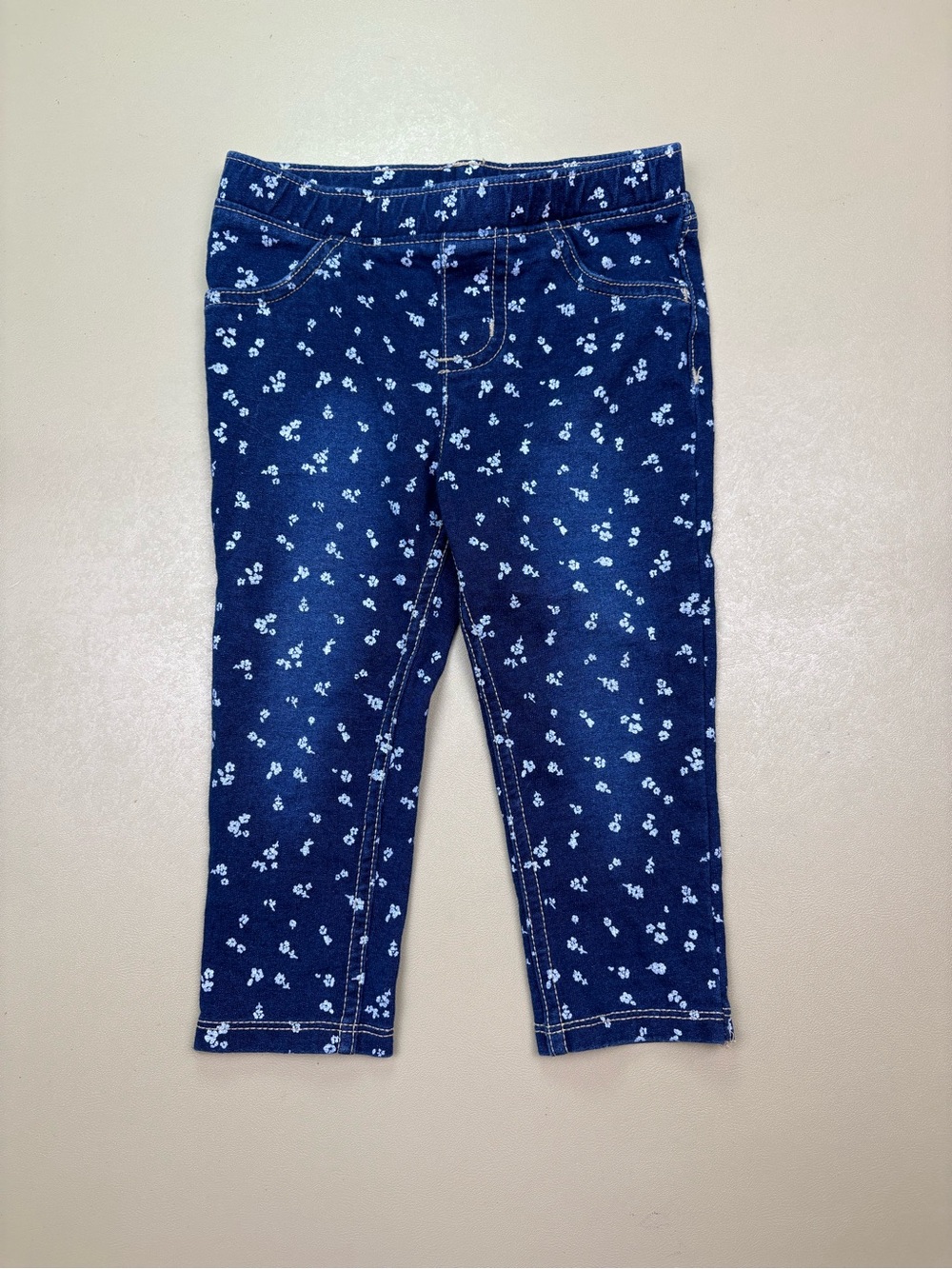 Jumping Beans Floral Jeggings Toddler Girls 18M Blue Stretch Pants